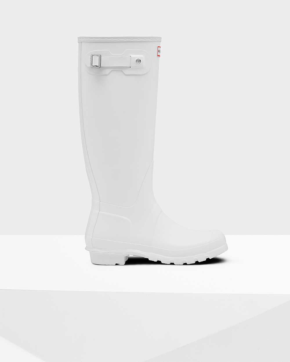 Hunter Women's Original Tall Wellington Boots White,XSBI85649